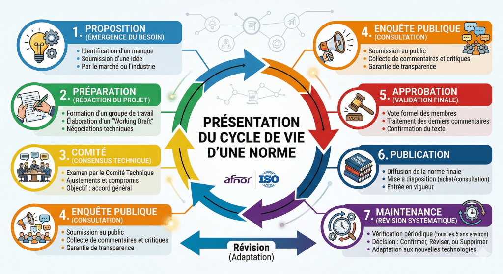 Comment naît une norme ISO ? Cycle de vie, commissions AFNOR et normalisation